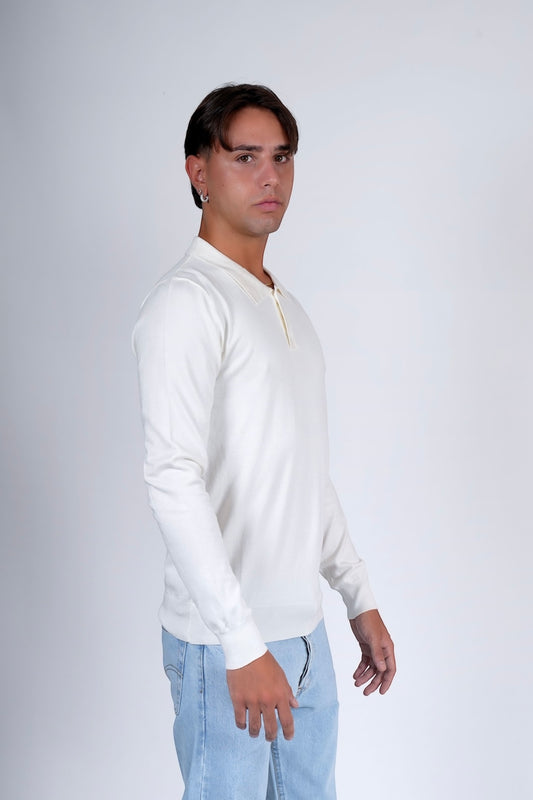 Polo lunga bianco YAMAN