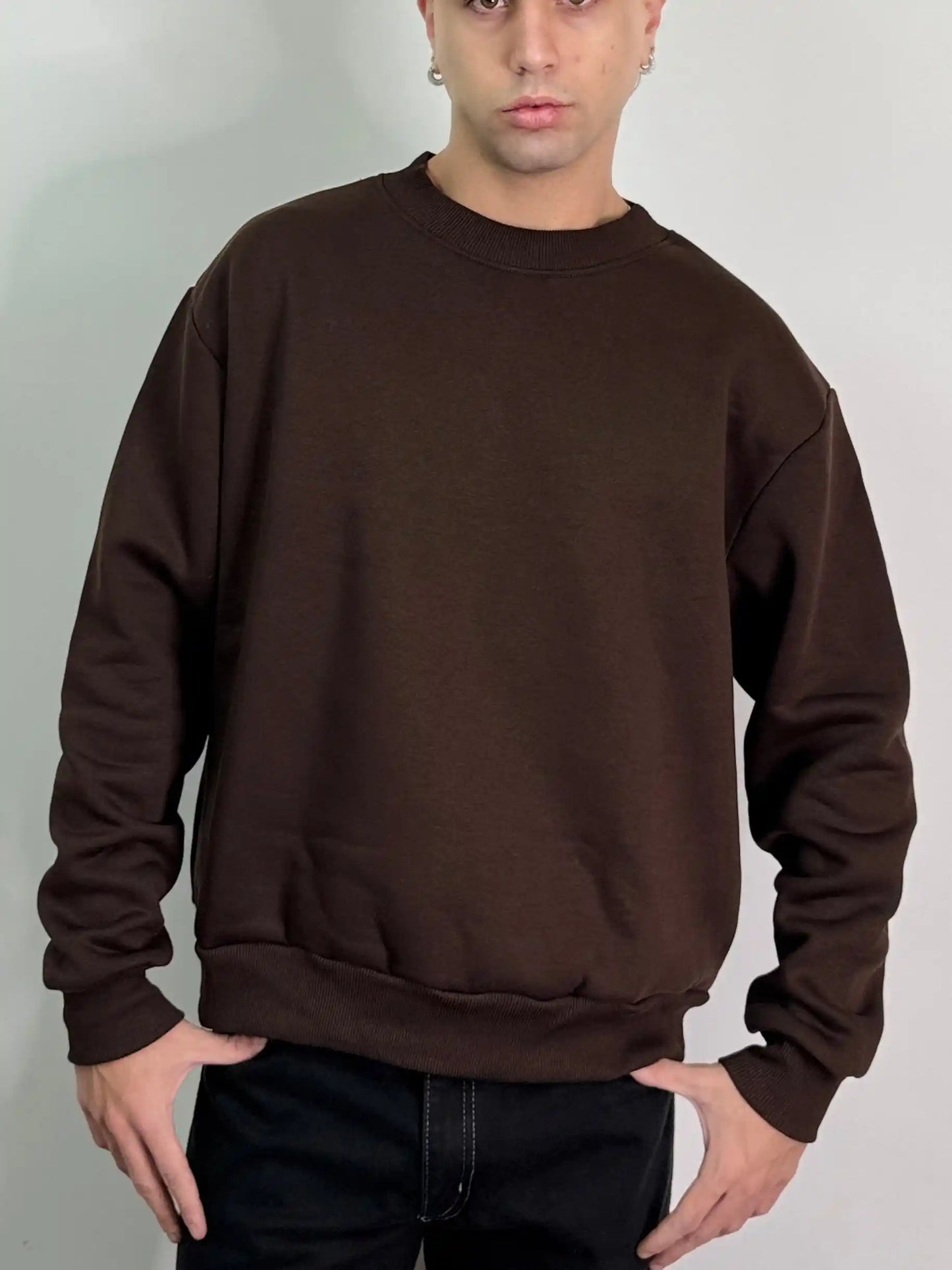 Felpa italiana calda girocollo boxy fit oversize