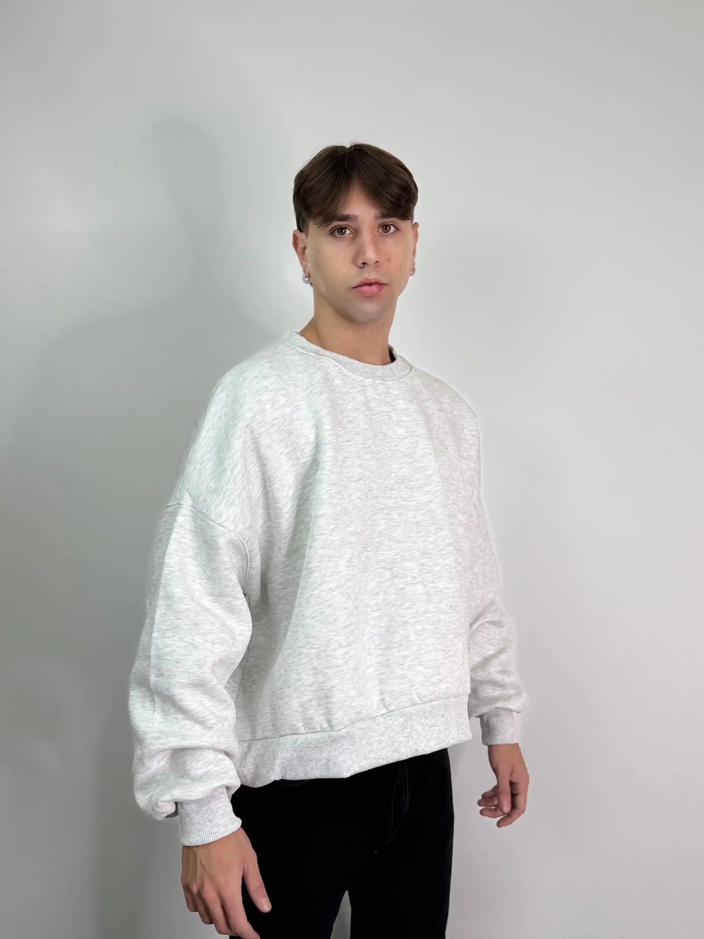 Felpa italiana calda girocollo boxy fit oversize