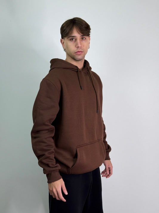 Felpa cotone felpata con cappuccio oversize