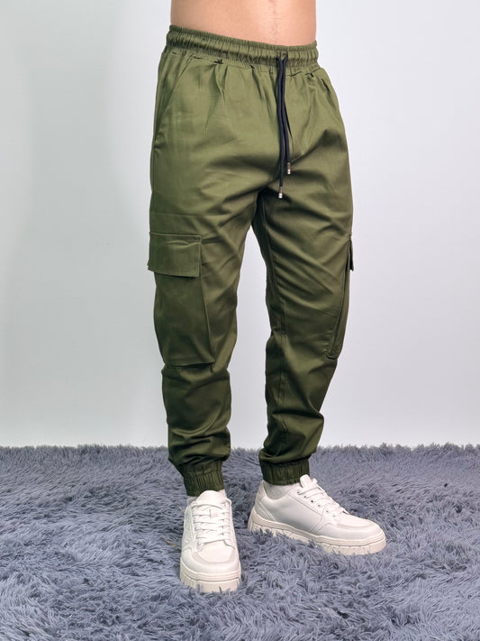 Pantalone cargo cotone leggero tasconi