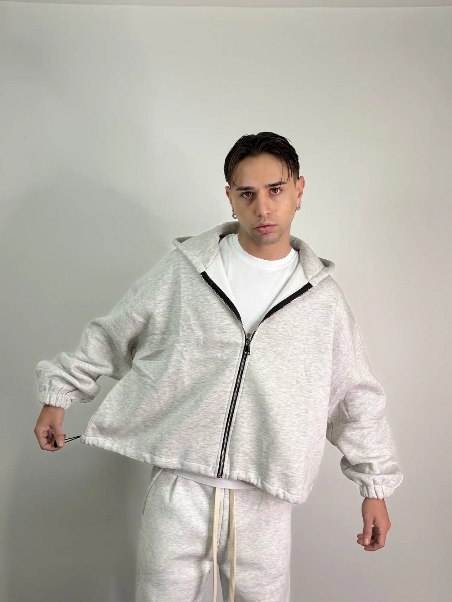 Tuta italiana cotone calda zip oversize baggy