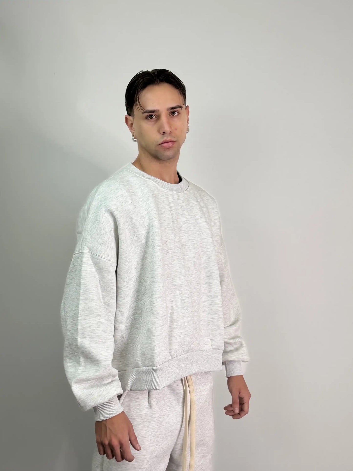 Tuta italiana cotone calda girocollo over baggy