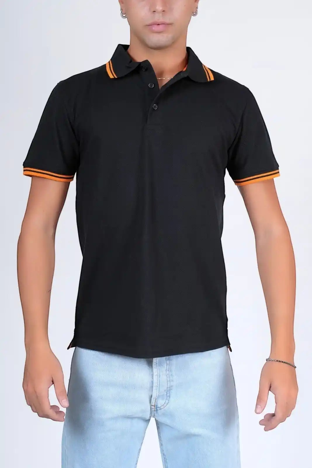 Polo piquet con due bottoni