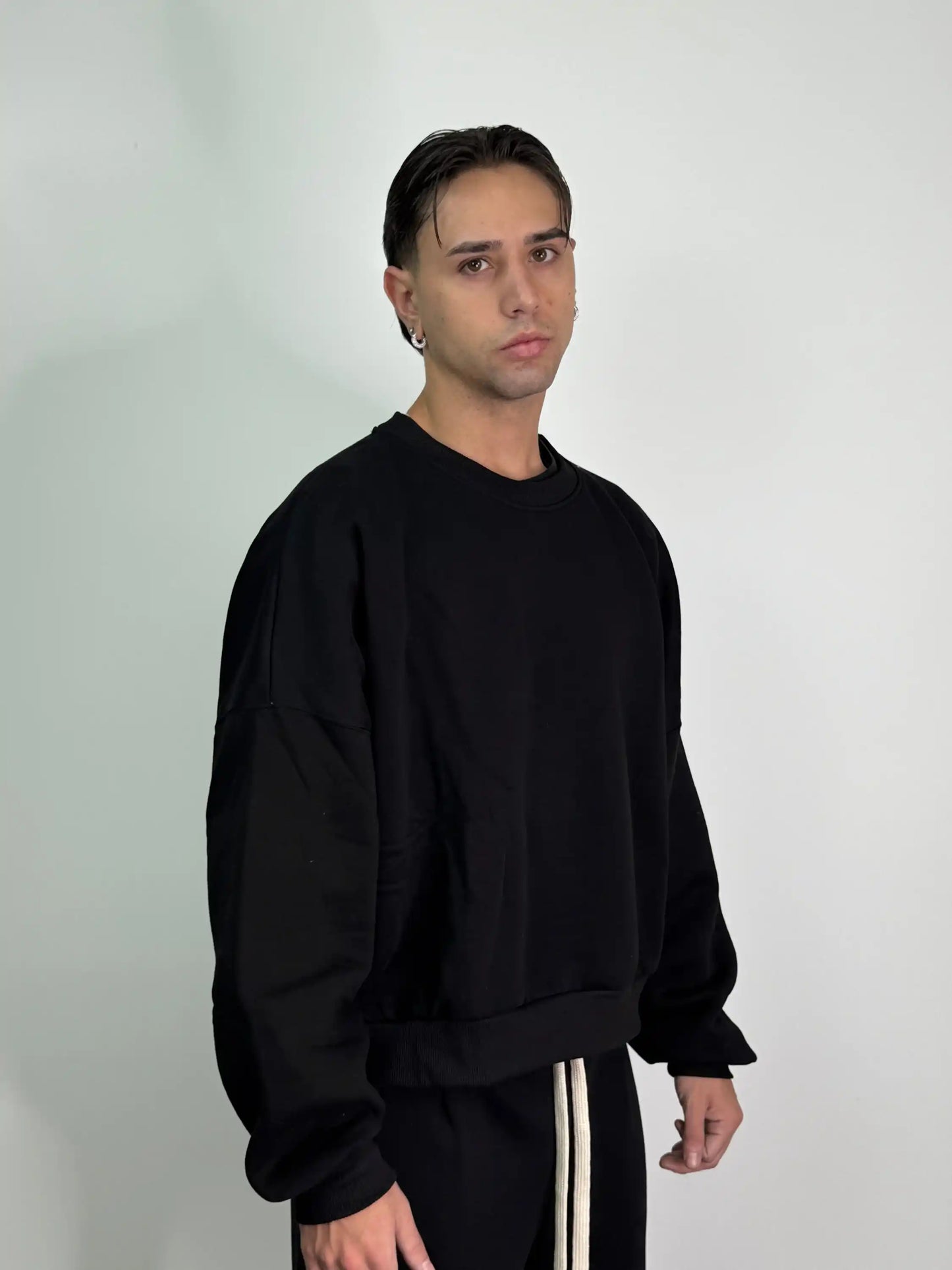 Tuta italiana cotone calda girocollo over baggy