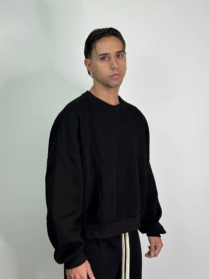 Tuta italiana cotone calda girocollo over baggy