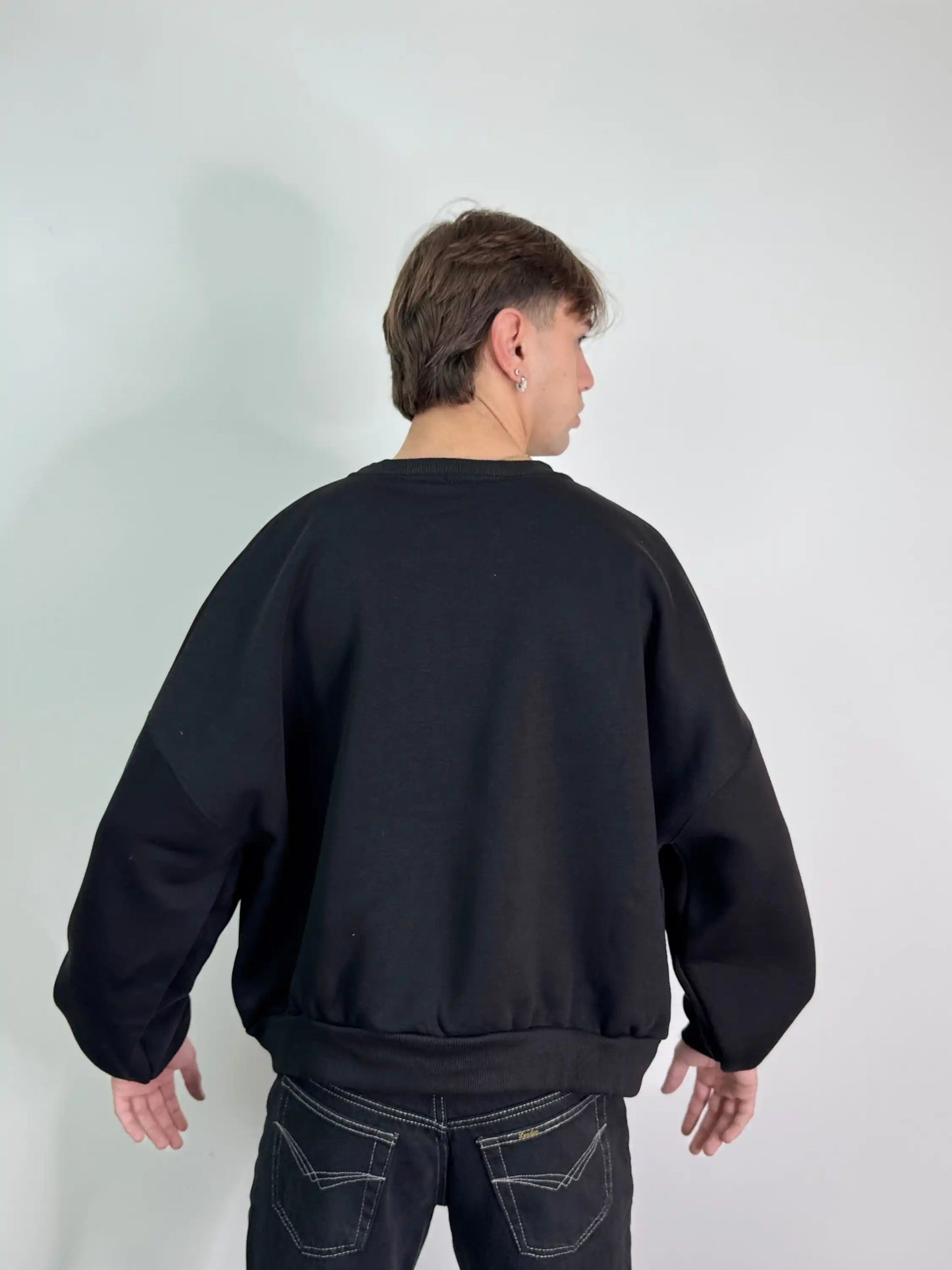 Felpa italiana calda girocollo boxy fit oversize