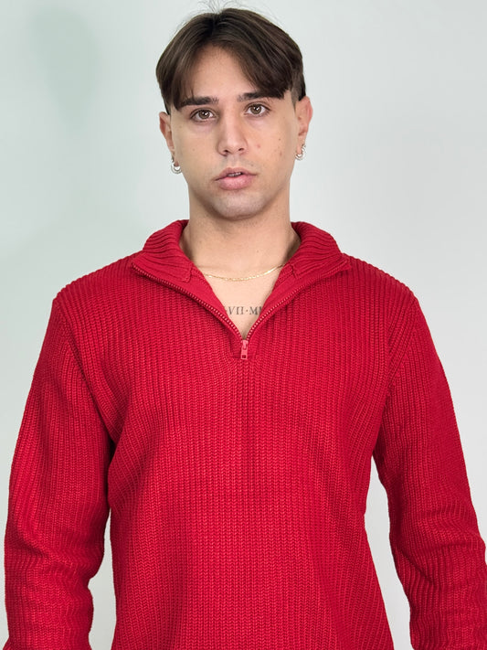 Maglione mezza zip rosso MESSI