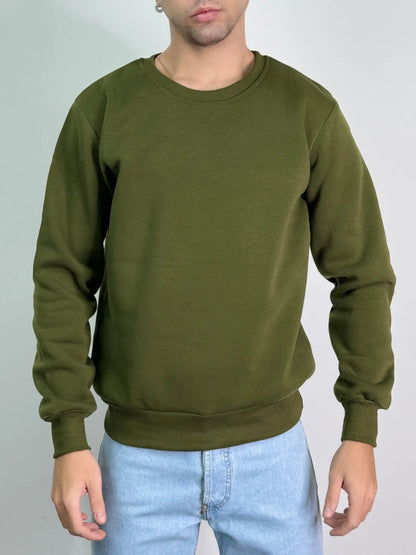 Felpa cotone felpata girocollo