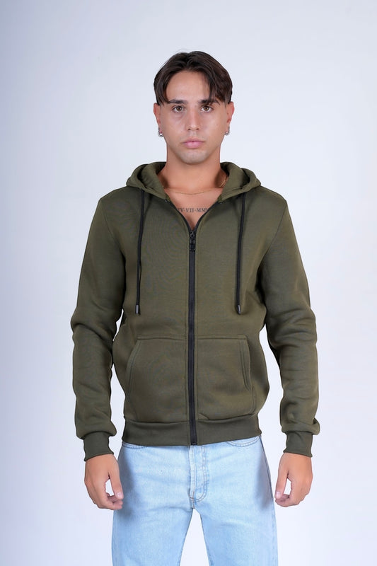 Felpa zip felpata Verde POLK
