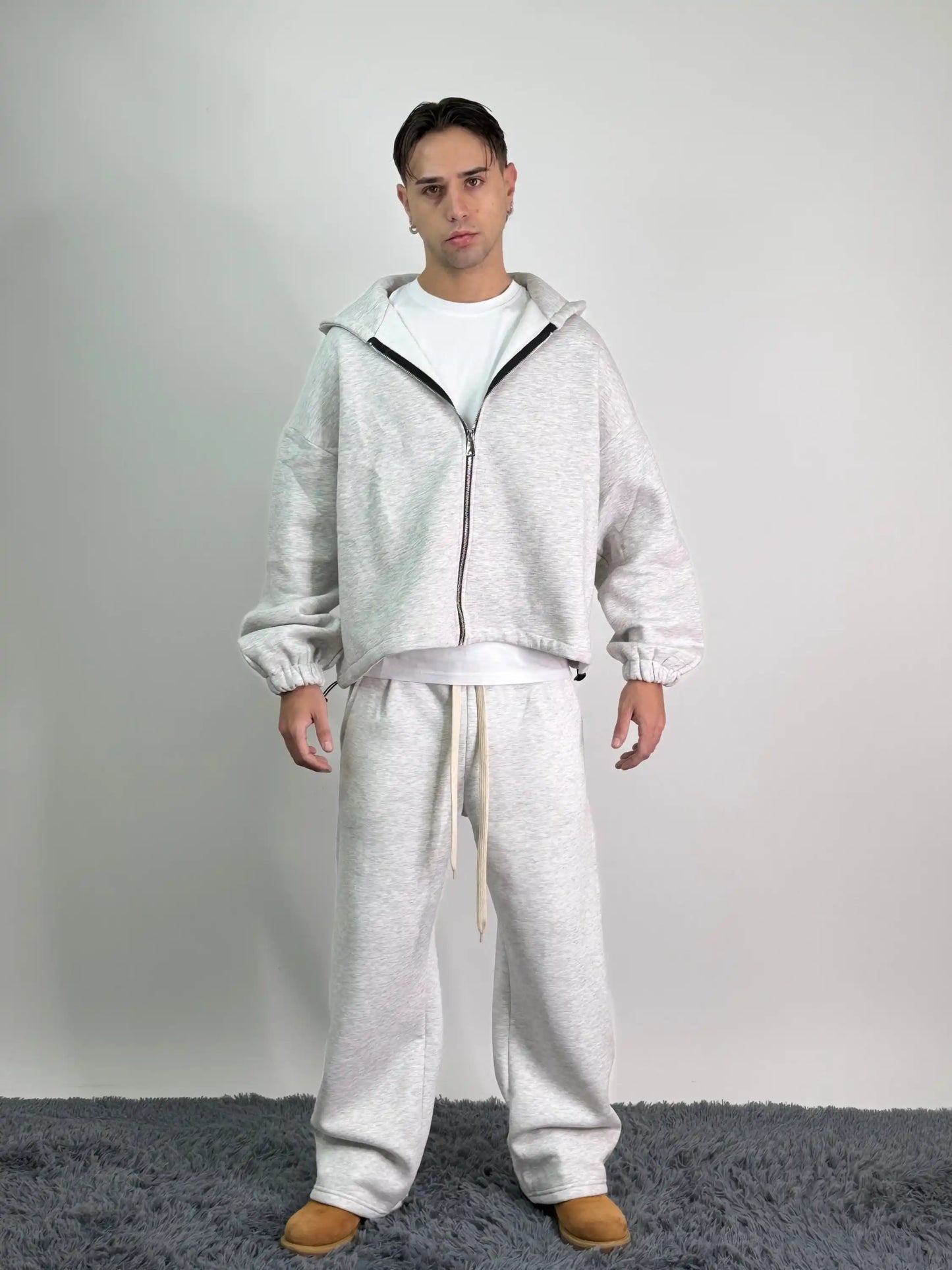 Tuta italiana cotone calda zip oversize baggy