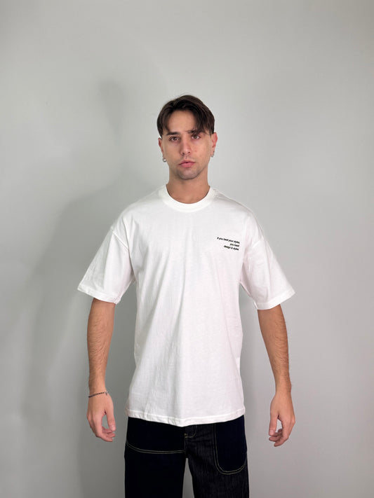 T-shirt stampata oversize cotone