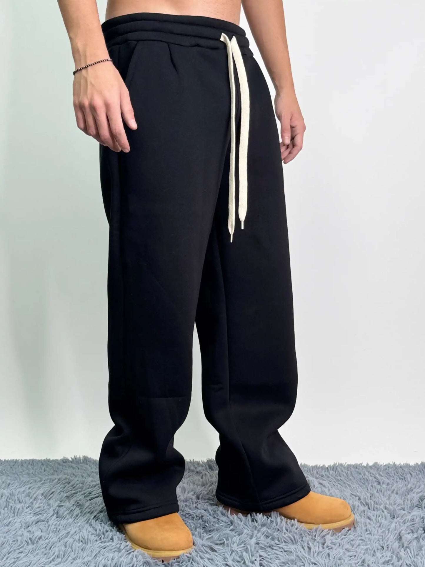 Pantalone tuta italiano cotone felpato over baggy