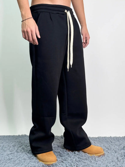 Pantalone tuta italiano cotone felpato over baggy