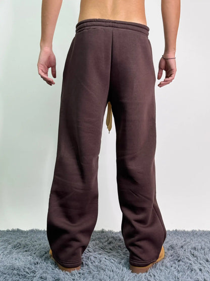 Pantalone tuta italiano cotone felpato over baggy