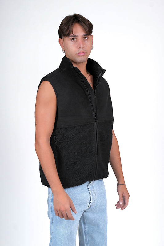 Smanicato in pile nero MAZZOCCHI