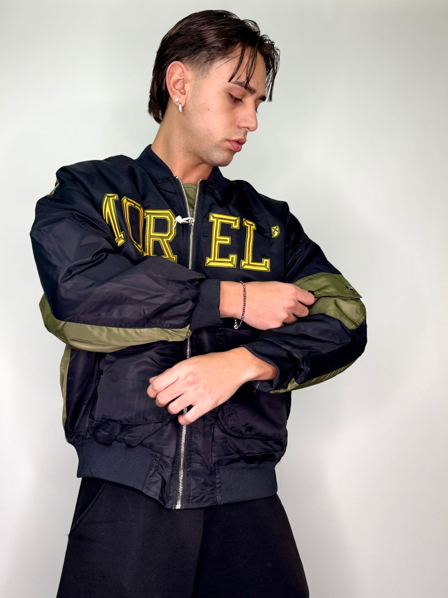 Jacket imbottito zip baggy nero