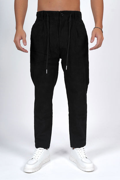 Pantalone velluto nero SIMEONE