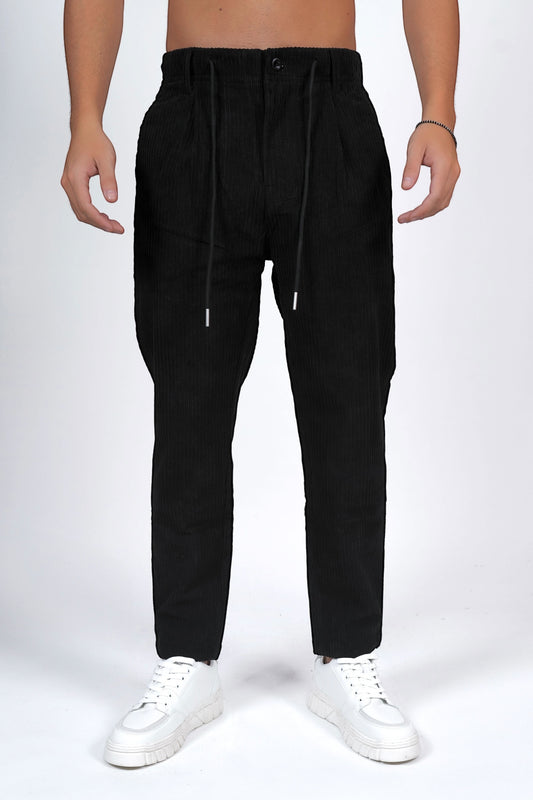 Pantalone velluto nero SIMEONE