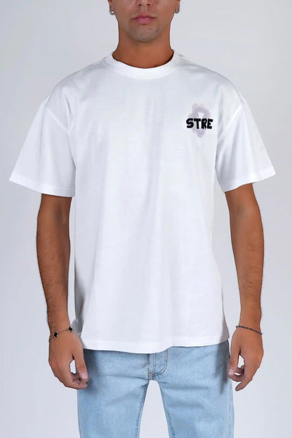 T-shirt cotone stampata e ricamata oversize