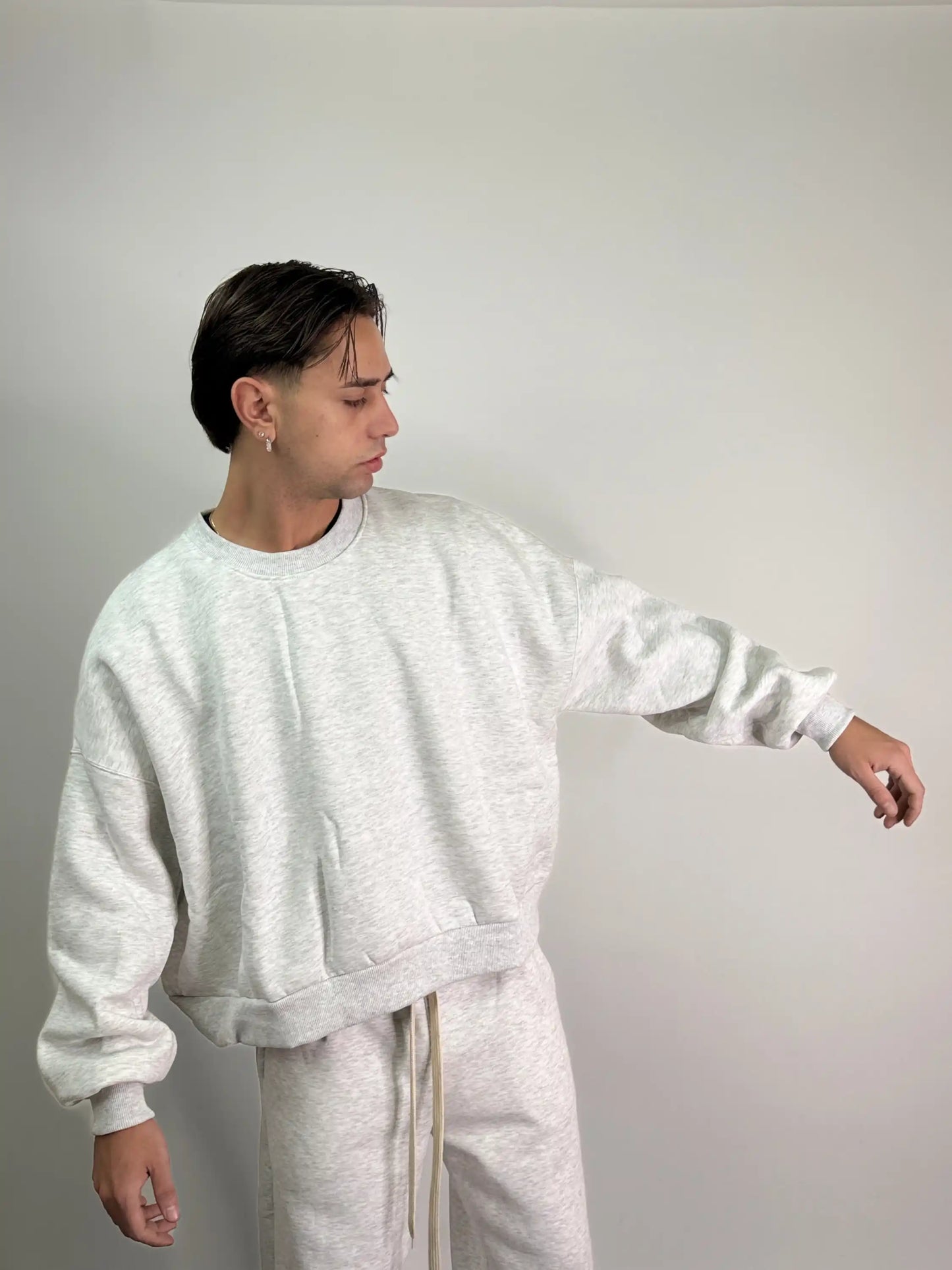 Tuta italiana cotone calda girocollo over baggy