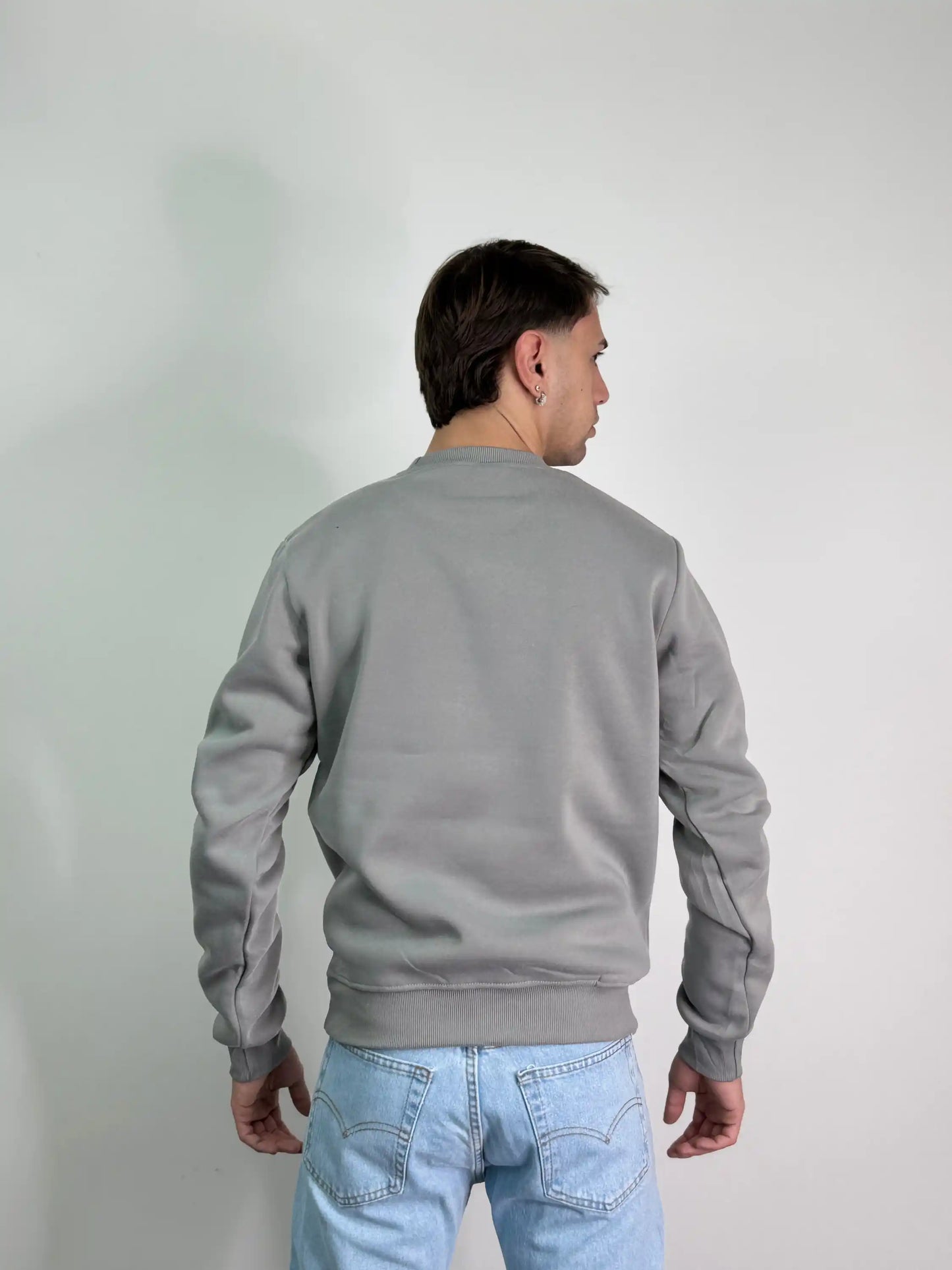 Felpa cotone felpata girocollo