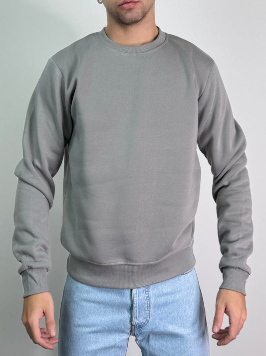 Felpa cotone felpata girocollo