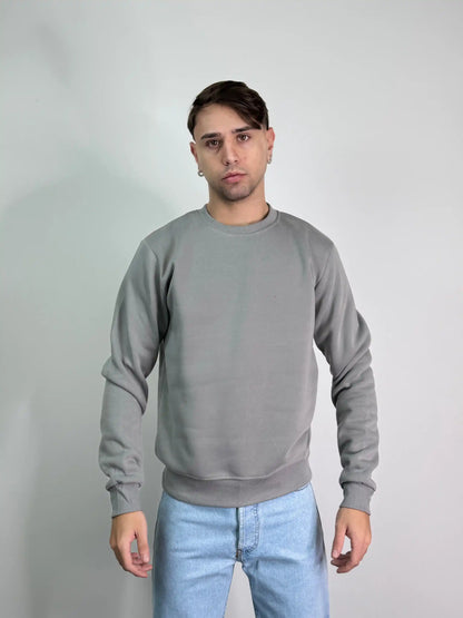 Felpa cotone felpata girocollo