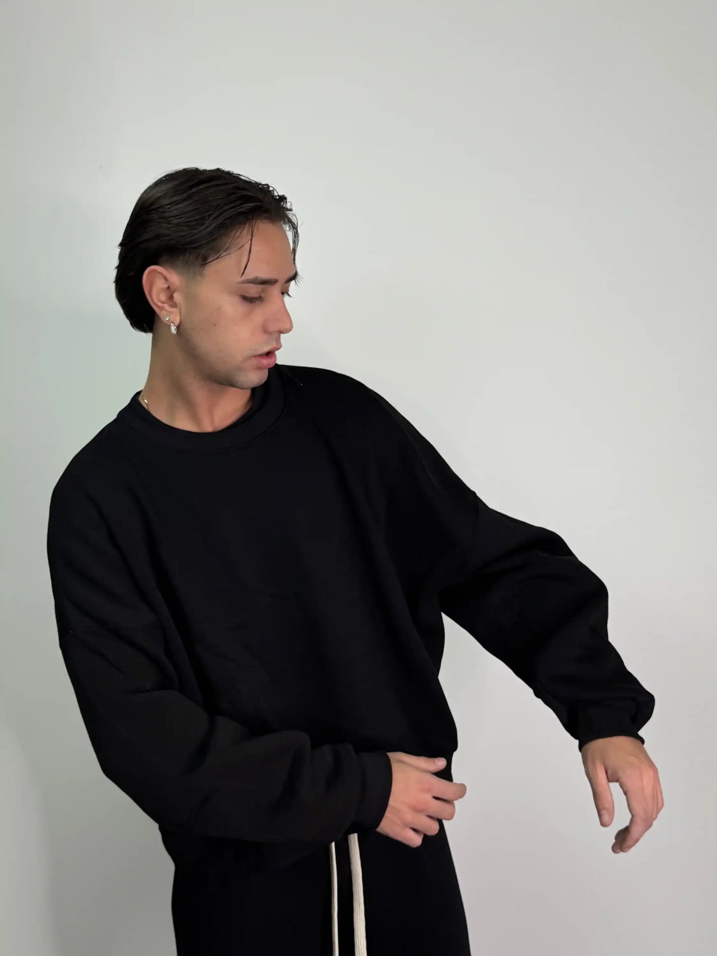 Tuta italiana cotone calda girocollo over baggy