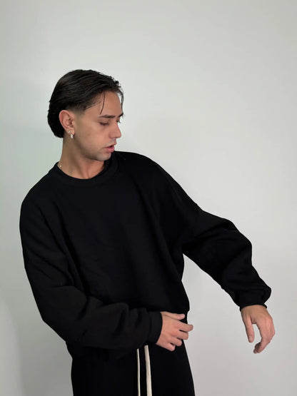 Tuta italiana cotone calda girocollo over baggy