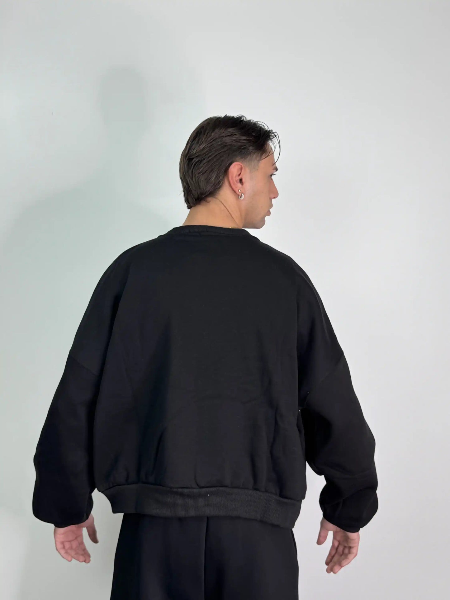 Tuta italiana cotone calda girocollo over baggy