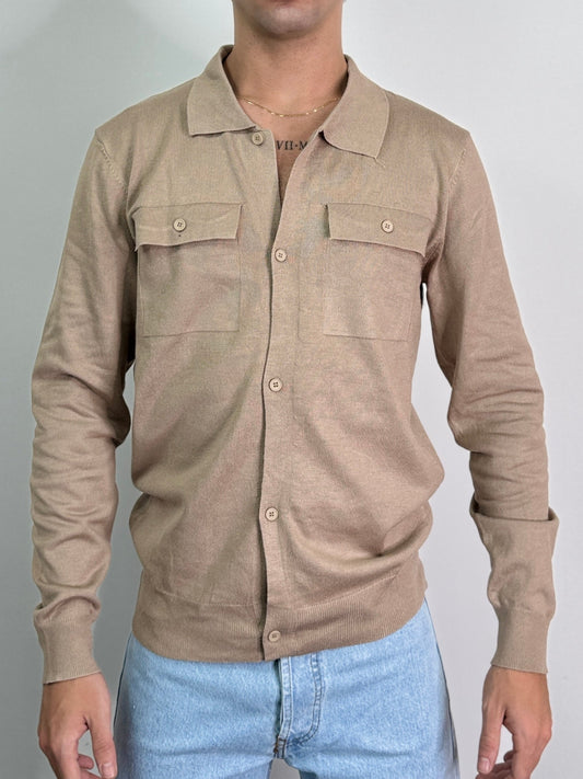 Cardigan in filo con tasconi