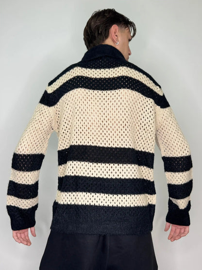 Polo traforata lunga oversize