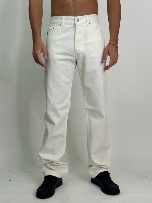 Jeans cotone invernale basic italiano bianco