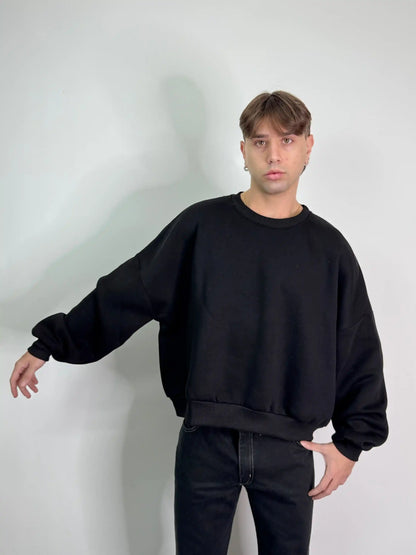 Felpa italiana calda girocollo boxy fit oversize