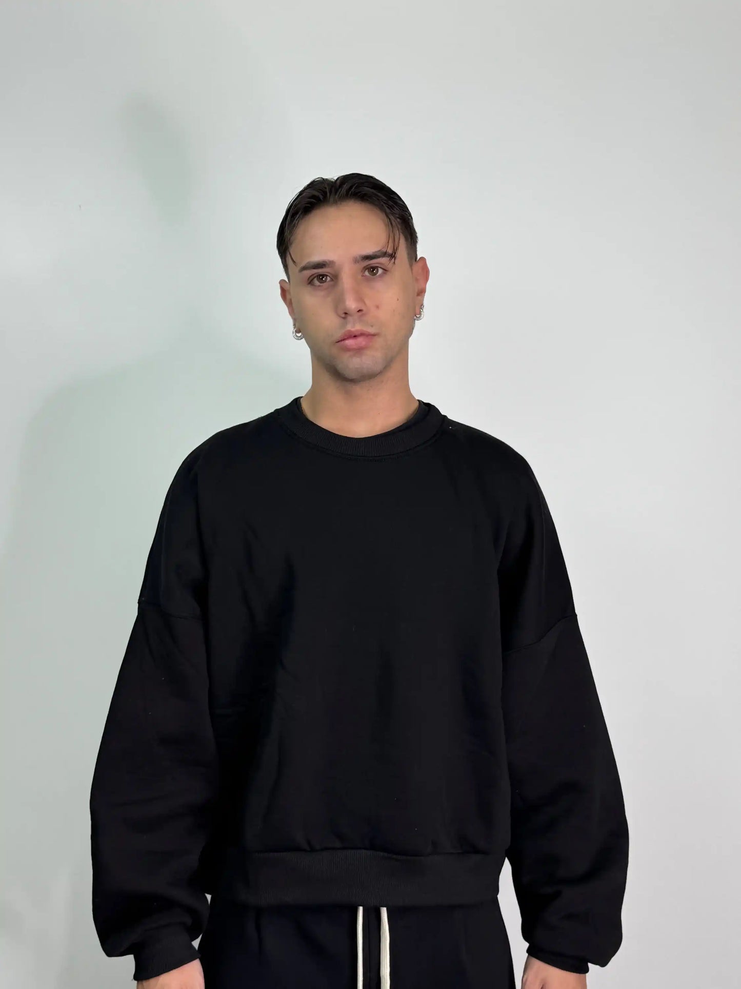 Tuta italiana cotone calda girocollo over baggy