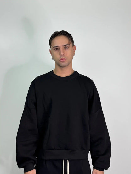 Tuta italiana cotone calda girocollo over baggy