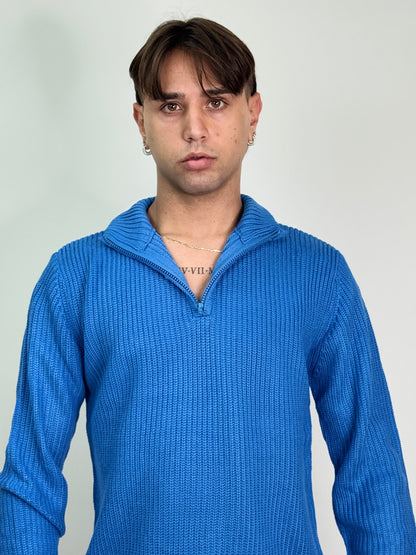 Maglione mezza zip blu MESSI