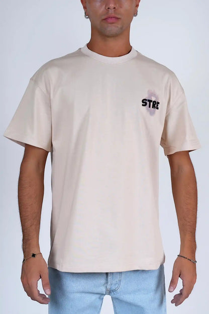 T-shirt cotone stampata e ricamata oversize