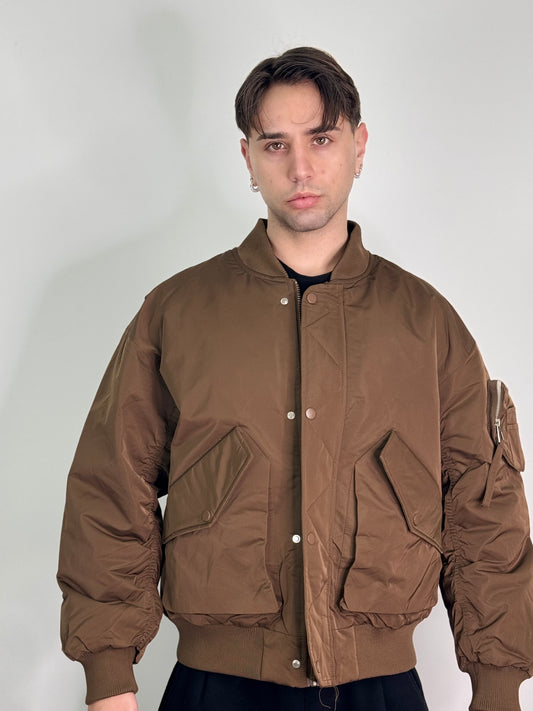 Giacca oversize stampata old con zip