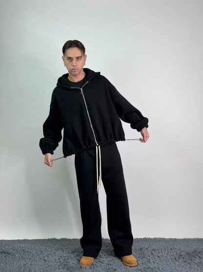 Tuta italiana cotone calda zip oversize baggy