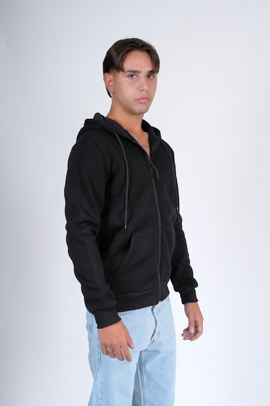 Felpa zip felpata Nero POLK