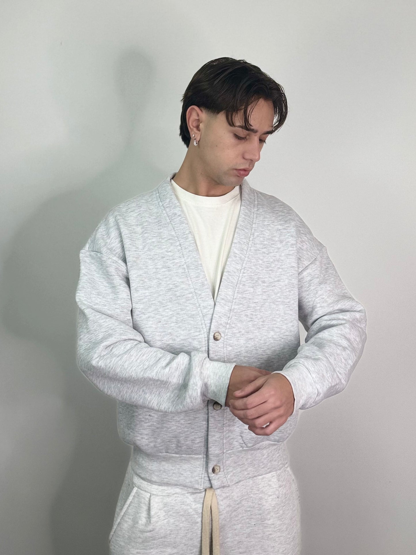 Cardigan Cotone Felpato Italiano