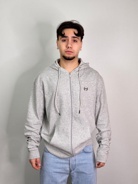 Felpa con zip e cappuccio felpata