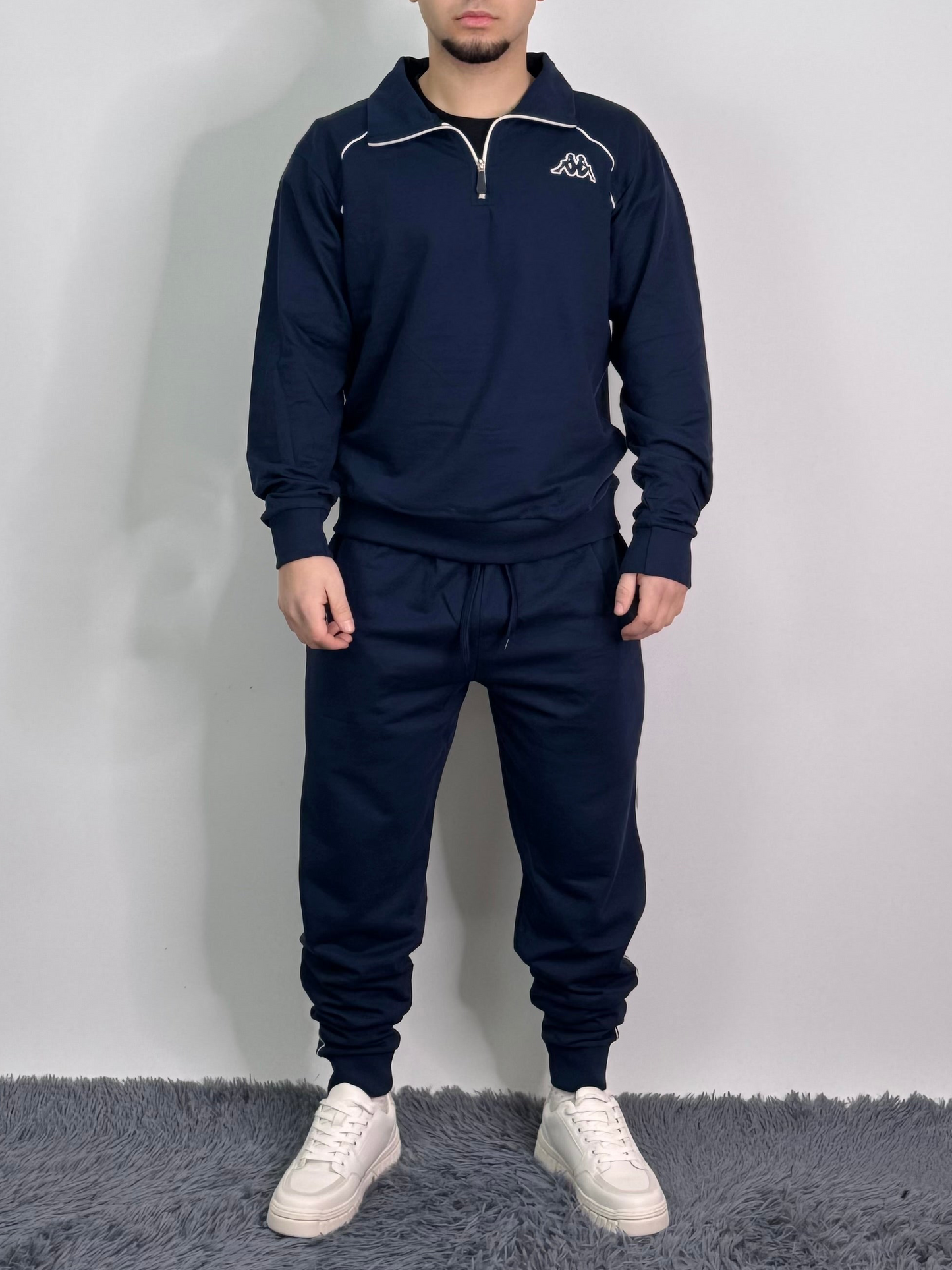 Tuta kappa comoda in cotone garzato