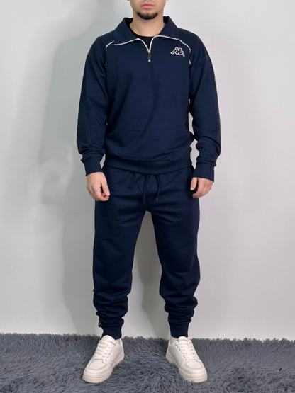 Tuta kappa comoda in cotone garzato