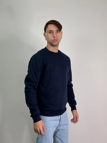 Felpa cotone felpata girocollo